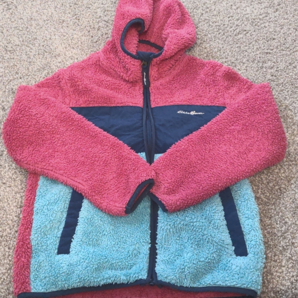 Girls Eddie Bauer Fleece Zip Up Dark Pink, Dark Blue, Light Blue - Size M 10/12